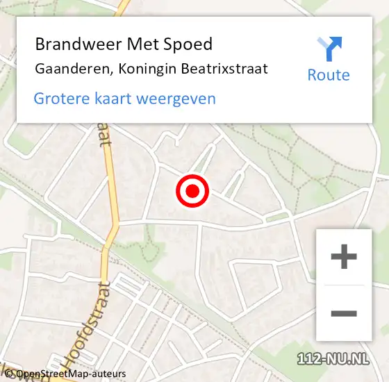 Locatie op kaart van de 112 melding: Brandweer Met Spoed Naar Gaanderen, Koningin Beatrixstraat op 4 maart 2024 21:05