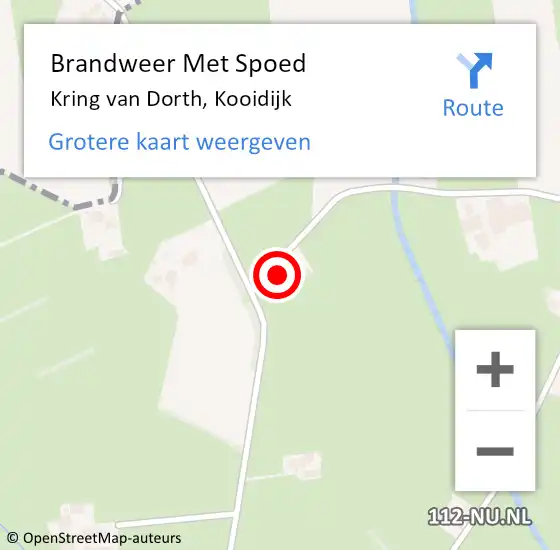 Locatie op kaart van de 112 melding: Brandweer Met Spoed Naar Kring van Dorth, Kooidijk op 4 maart 2024 21:07