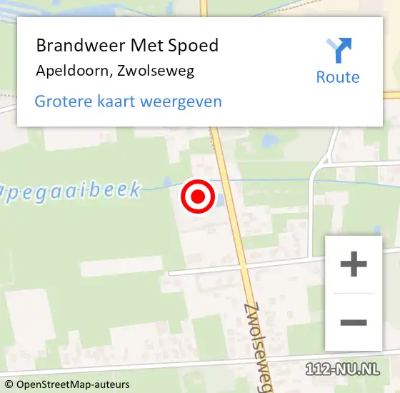 Locatie op kaart van de 112 melding: Brandweer Met Spoed Naar Apeldoorn, Zwolseweg op 4 maart 2024 21:11