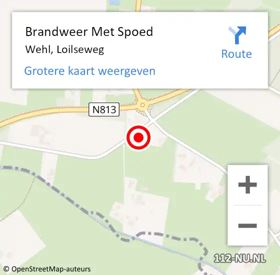 Locatie op kaart van de 112 melding: Brandweer Met Spoed Naar Wehl, Loilseweg op 4 maart 2024 21:14
