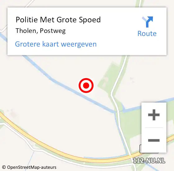 Locatie op kaart van de 112 melding: Politie Met Grote Spoed Naar Tholen, Postweg op 4 maart 2024 21:23