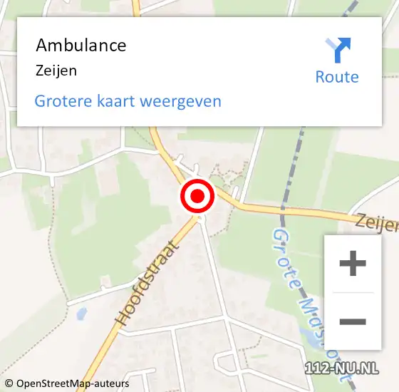 Locatie op kaart van de 112 melding: Ambulance Zeijen op 15 oktober 2013 21:31