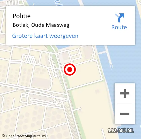 Locatie op kaart van de 112 melding: Politie Botlek, Oude Maasweg op 5 maart 2024 06:44