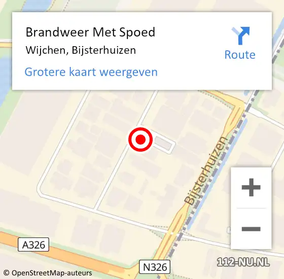 Locatie op kaart van de 112 melding: Brandweer Met Spoed Naar Wijchen, Bijsterhuizen op 5 maart 2024 07:11
