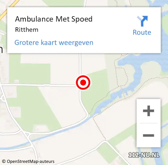 Locatie op kaart van de 112 melding: Ambulance Met Spoed Naar Ritthem op 5 maart 2024 07:59