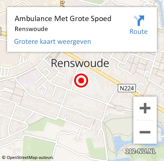 Locatie op kaart van de 112 melding: Ambulance Met Grote Spoed Naar Renswoude op 5 maart 2024 08:29