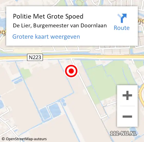 Locatie op kaart van de 112 melding: Politie Met Grote Spoed Naar De Lier, Burgemeester van Doornlaan op 5 maart 2024 10:17