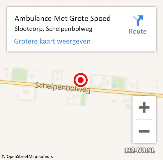 Locatie op kaart van de 112 melding: Ambulance Met Grote Spoed Naar Slootdorp, Schelpenbolweg op 5 maart 2024 11:02