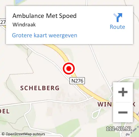 Locatie op kaart van de 112 melding: Ambulance Met Spoed Naar Windraak op 28 september 2014 03:34