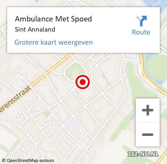 Locatie op kaart van de 112 melding: Ambulance Met Spoed Naar Sint Annaland op 5 maart 2024 11:27
