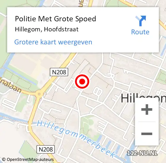 Locatie op kaart van de 112 melding: Politie Met Grote Spoed Naar Hillegom, Hoofdstraat op 5 maart 2024 11:50