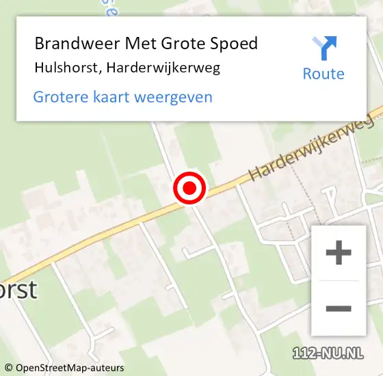 Locatie op kaart van de 112 melding: Brandweer Met Grote Spoed Naar Hulshorst, Harderwijkerweg op 5 maart 2024 12:23