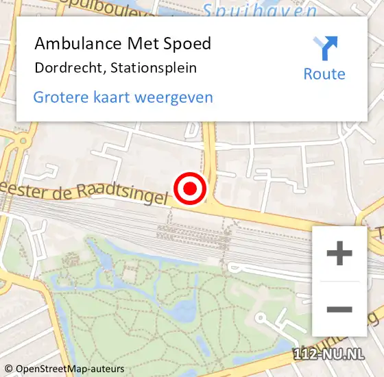 Locatie op kaart van de 112 melding: Ambulance Met Spoed Naar Dordrecht, Stationsplein op 5 maart 2024 12:44