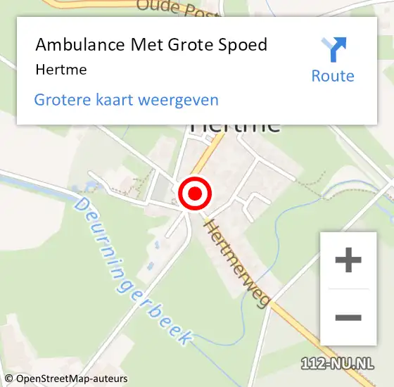 Locatie op kaart van de 112 melding: Ambulance Met Grote Spoed Naar Hertme op 5 maart 2024 14:34