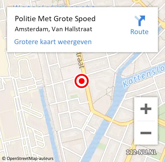 Locatie op kaart van de 112 melding: Politie Met Grote Spoed Naar Amsterdam, Van Hallstraat op 5 maart 2024 14:56