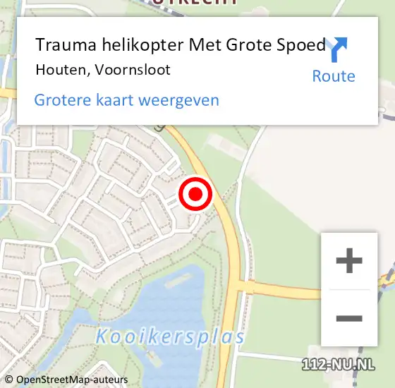 Locatie op kaart van de 112 melding: Trauma helikopter Met Grote Spoed Naar Houten, Voornsloot op 5 maart 2024 15:00