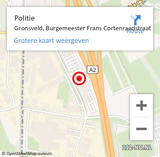 Locatie op kaart van de 112 melding: Politie Gronsveld, Burgemeester Frans Cortenraadstraat op 5 maart 2024 15:26