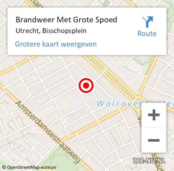 Locatie op kaart van de 112 melding: Brandweer Met Grote Spoed Naar Utrecht, Bisschopsplein op 5 maart 2024 15:52