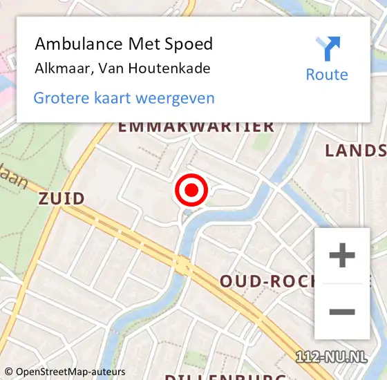Locatie op kaart van de 112 melding: Ambulance Met Spoed Naar Alkmaar, Van Houtenkade op 5 maart 2024 16:48