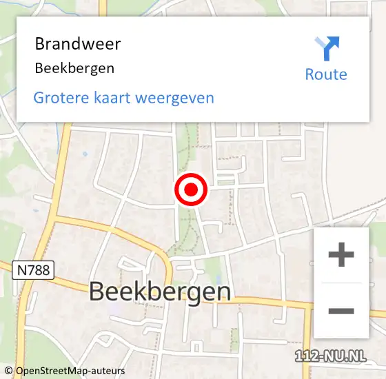 Locatie op kaart van de 112 melding: Brandweer Beekbergen op 5 maart 2024 17:36