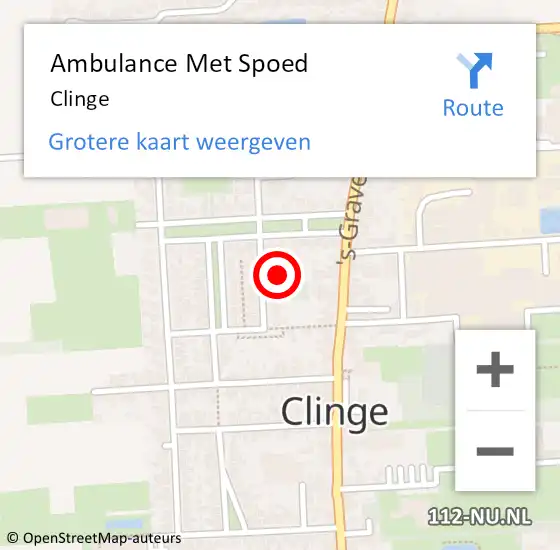 Locatie op kaart van de 112 melding: Ambulance Met Spoed Naar Clinge op 5 maart 2024 18:28