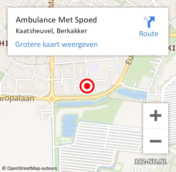 Locatie op kaart van de 112 melding: Ambulance Met Spoed Naar Kaatsheuvel, Berkakker op 28 september 2014 06:03