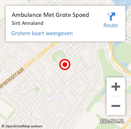 Locatie op kaart van de 112 melding: Ambulance Met Grote Spoed Naar Sint Annaland op 5 maart 2024 20:53