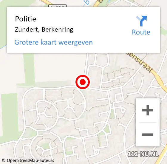 Locatie op kaart van de 112 melding: Politie Zundert, Berkenring op 5 maart 2024 21:03