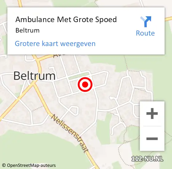 Locatie op kaart van de 112 melding: Ambulance Met Grote Spoed Naar Beltrum op 5 maart 2024 21:27