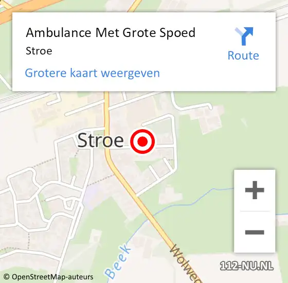 Locatie op kaart van de 112 melding: Ambulance Met Grote Spoed Naar Stroe op 5 maart 2024 23:11