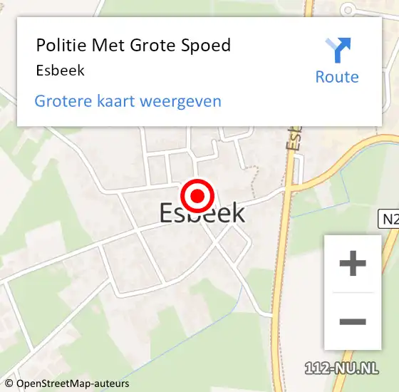 Locatie op kaart van de 112 melding: Politie Met Grote Spoed Naar Esbeek op 6 maart 2024 00:12