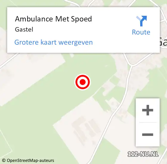 Locatie op kaart van de 112 melding: Ambulance Met Spoed Naar Gastel op 6 maart 2024 05:19
