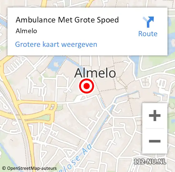 Locatie op kaart van de 112 melding: Ambulance Met Grote Spoed Naar Almelo op 6 maart 2024 07:26