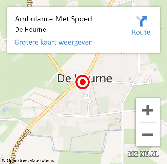 Locatie op kaart van de 112 melding: Ambulance Met Spoed Naar De Heurne op 6 maart 2024 08:11