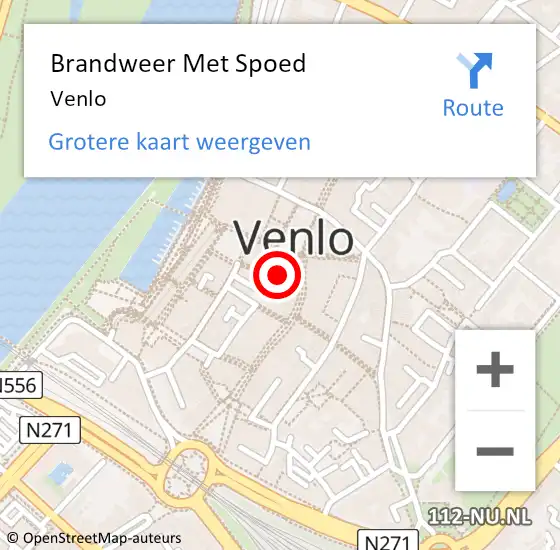 Locatie op kaart van de 112 melding: Brandweer Met Spoed Naar Venlo op 6 maart 2024 08:39