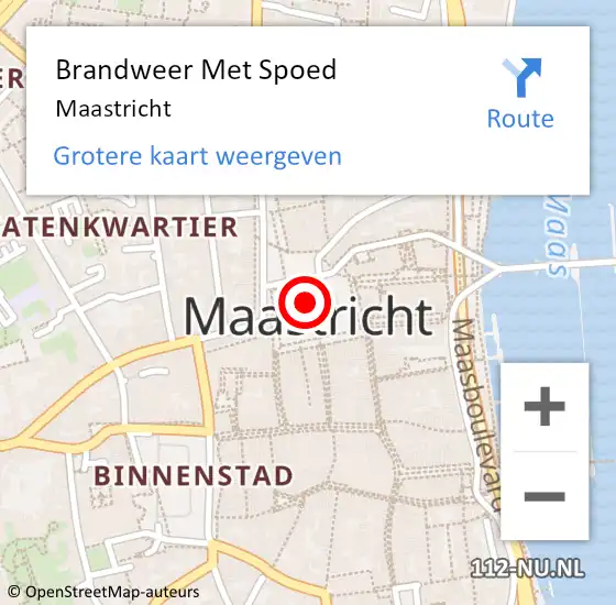 Locatie op kaart van de 112 melding: Brandweer Met Spoed Naar Maastricht op 6 maart 2024 08:41