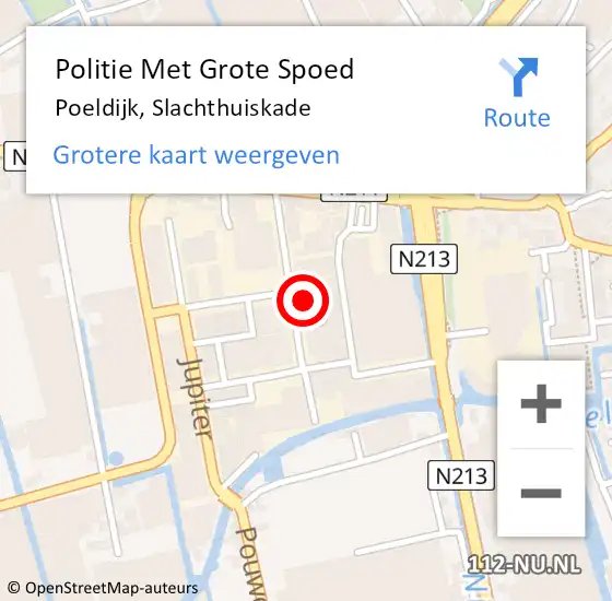Locatie op kaart van de 112 melding: Politie Met Grote Spoed Naar Poeldijk, Slachthuiskade op 6 maart 2024 08:57