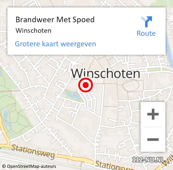 Locatie op kaart van de 112 melding: Brandweer Met Spoed Naar Winschoten op 6 maart 2024 09:29