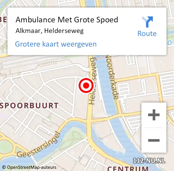 Locatie op kaart van de 112 melding: Ambulance Met Grote Spoed Naar Alkmaar, Helderseweg op 6 maart 2024 10:47