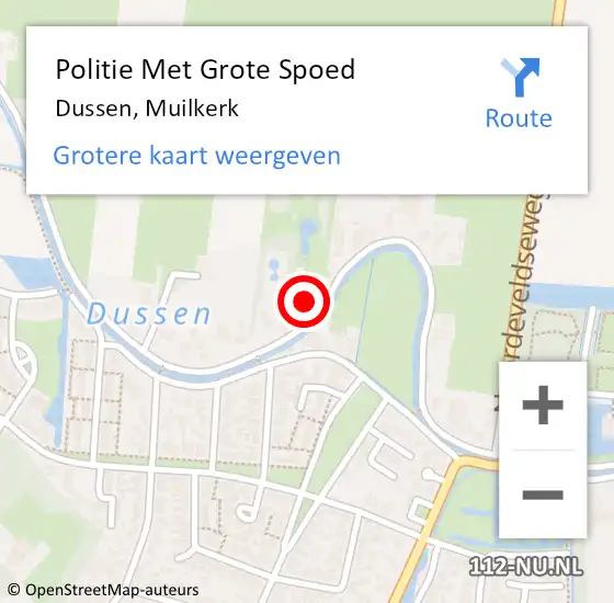 Locatie op kaart van de 112 melding: Politie Met Grote Spoed Naar Dussen, Muilkerk op 6 maart 2024 10:52