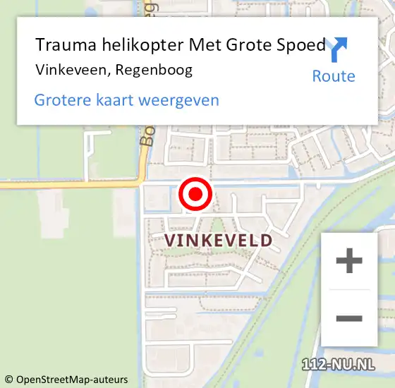 Locatie op kaart van de 112 melding: Trauma helikopter Met Grote Spoed Naar Vinkeveen, Regenboog op 6 maart 2024 11:04