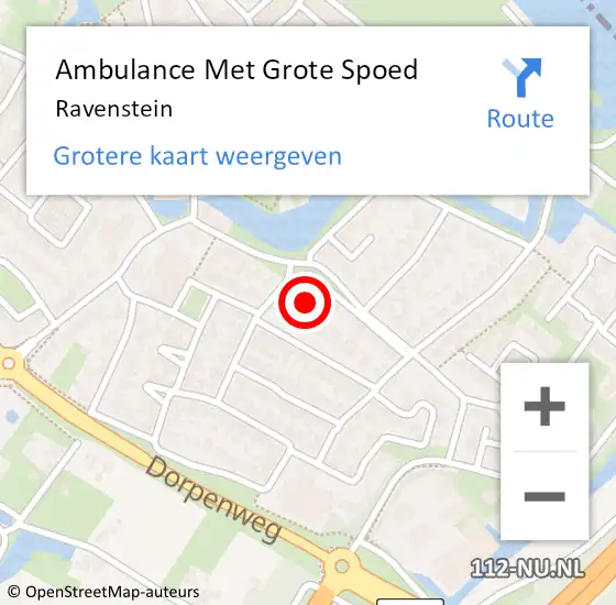 Locatie op kaart van de 112 melding: Ambulance Met Grote Spoed Naar Ravenstein op 6 maart 2024 11:06