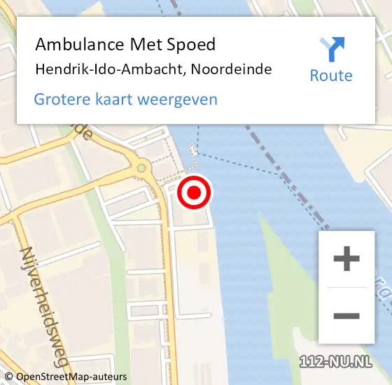 Locatie op kaart van de 112 melding: Ambulance Met Spoed Naar Hendrik-Ido-Ambacht, Noordeinde op 6 maart 2024 12:03