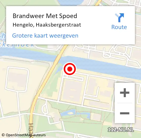 Locatie op kaart van de 112 melding: Brandweer Met Spoed Naar Hengelo, Haaksbergerstraat op 6 maart 2024 12:08