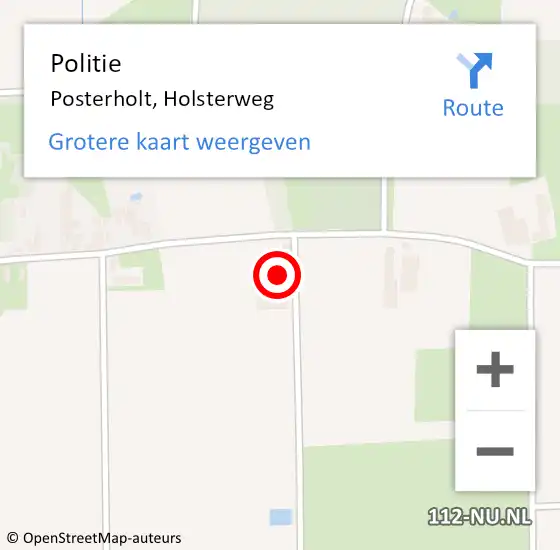 Locatie op kaart van de 112 melding: Politie Posterholt, Holsterweg op 6 maart 2024 12:37
