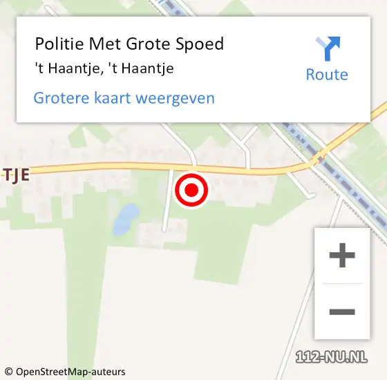 Locatie op kaart van de 112 melding: Politie Met Grote Spoed Naar 't Haantje, 't Haantje op 6 maart 2024 13:41