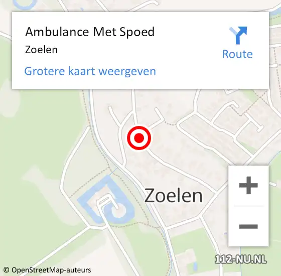 Locatie op kaart van de 112 melding: Ambulance Met Spoed Naar Zoelen op 6 maart 2024 13:49