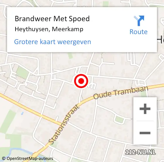 Locatie op kaart van de 112 melding: Brandweer Met Spoed Naar Heythuysen, Meerkamp op 6 maart 2024 14:01