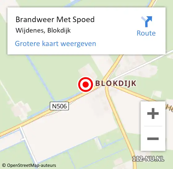 Locatie op kaart van de 112 melding: Brandweer Met Spoed Naar Wijdenes, Blokdijk op 6 maart 2024 14:04