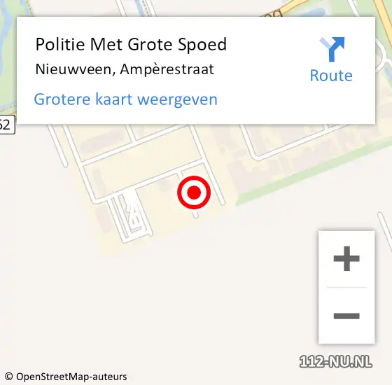 Locatie op kaart van de 112 melding: Politie Met Grote Spoed Naar Nieuwveen, Ampèrestraat op 6 maart 2024 14:05